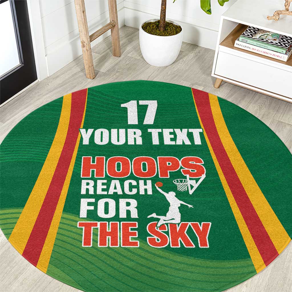 Custom Lithuania Basketball Round Carpet Hoops Reach For the Sky