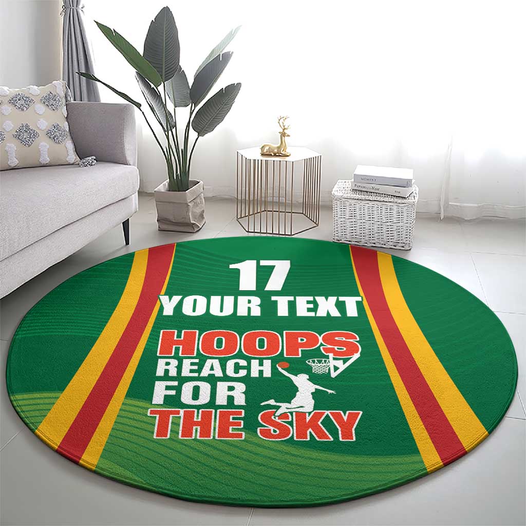 Custom Lithuania Basketball Round Carpet Hoops Reach For the Sky