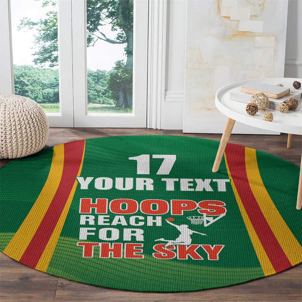 Custom Lithuania Basketball Round Carpet Hoops Reach For the Sky