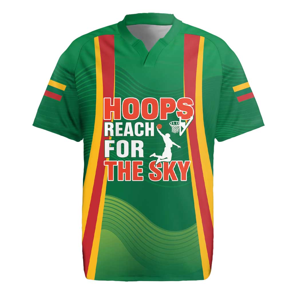 Custom Lithuania Basketball Rugby Jersey Hoops Reach For the Sky