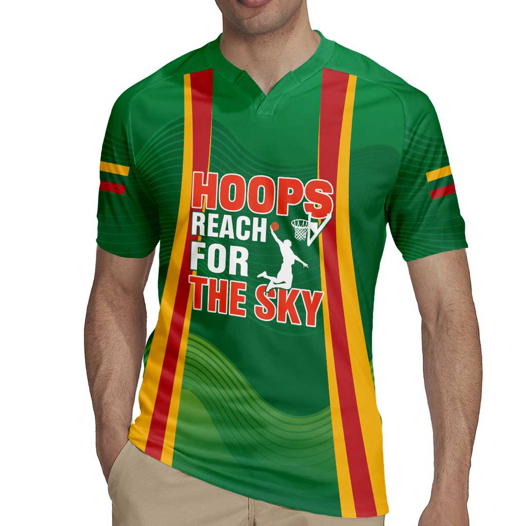 Custom Lithuania Basketball Rugby Jersey Hoops Reach For the Sky