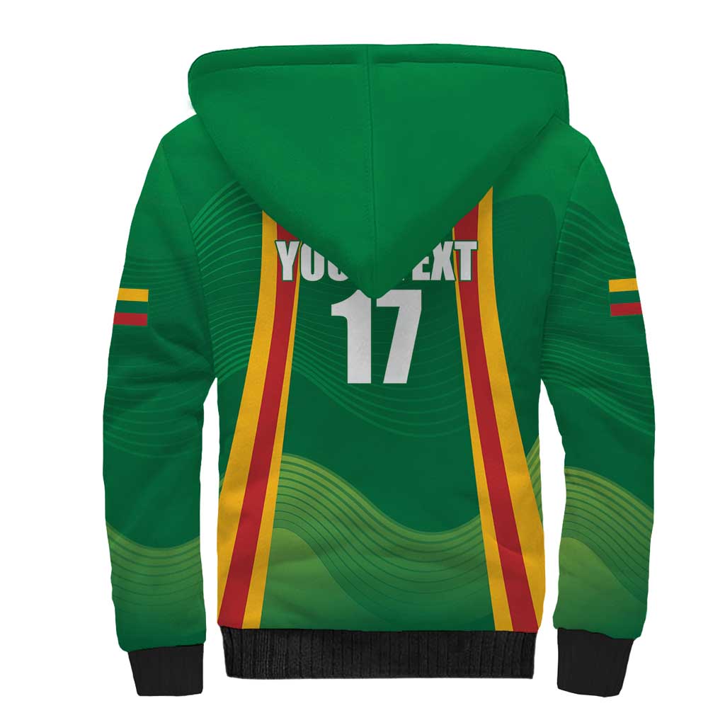 Custom Lithuania Basketball Sherpa Hoodie Hoops Reach For the Sky