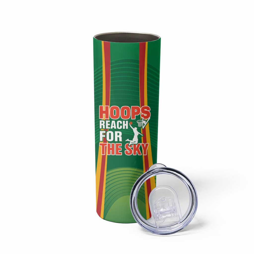 Custom Lithuania Basketball Skinny Tumbler Hoops Reach For the Sky