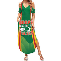 Custom Lithuania Basketball Summer Maxi Dress Hoops Reach For the Sky