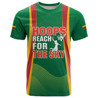 Custom Lithuania Basketball T Shirt Hoops Reach For the Sky