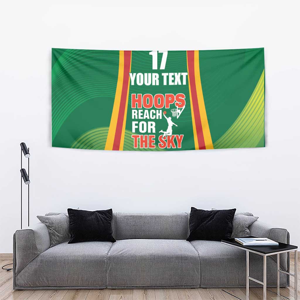 Custom Lithuania Basketball Tapestry Hoops Reach For the Sky