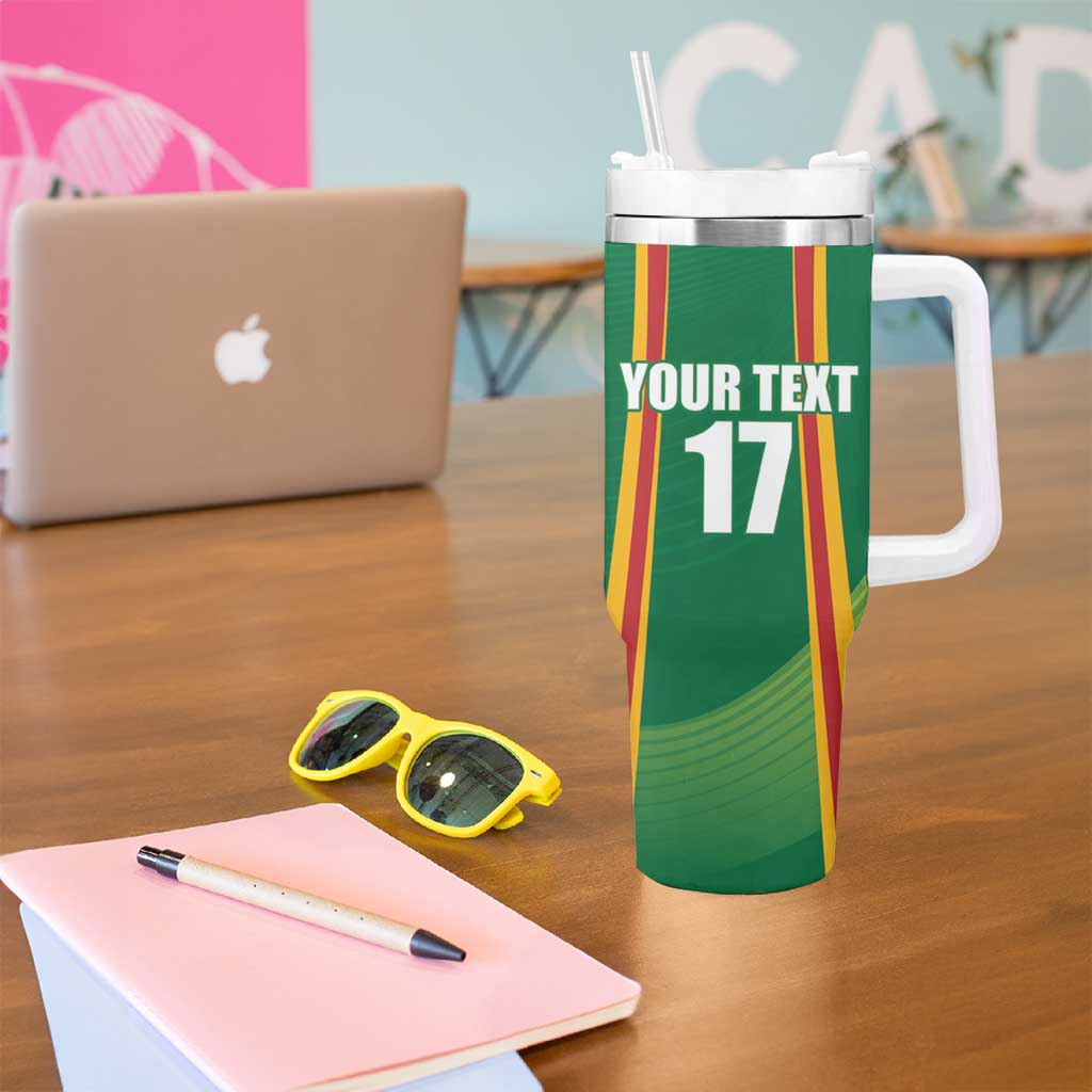 Custom Lithuania Basketball Tumbler With Handle Hoops Reach For the Sky