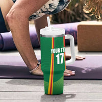Custom Lithuania Basketball Tumbler With Handle Hoops Reach For the Sky