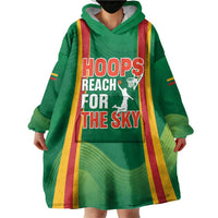 Custom Lithuania Basketball Wearable Blanket Hoodie Hoops Reach For the Sky
