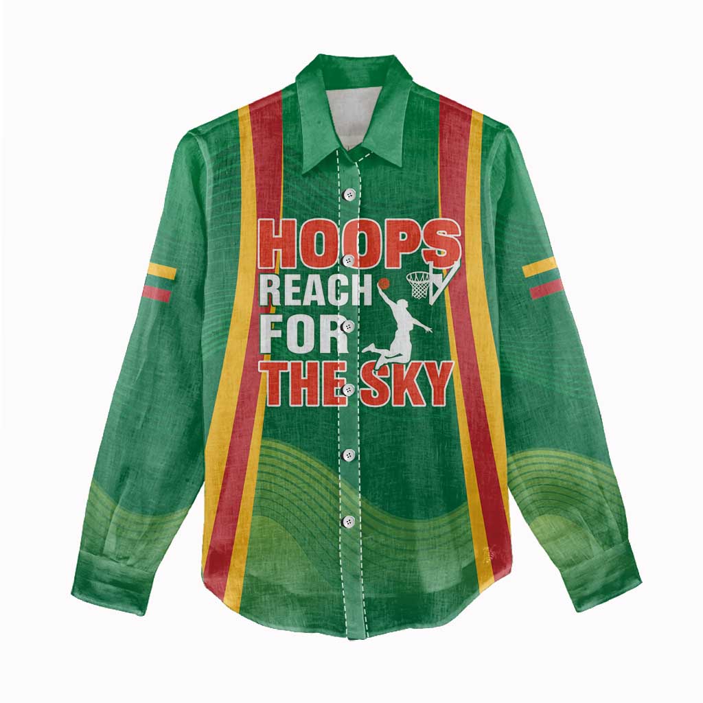 Custom Lithuania Basketball Women Casual Shirt Hoops Reach For the Sky