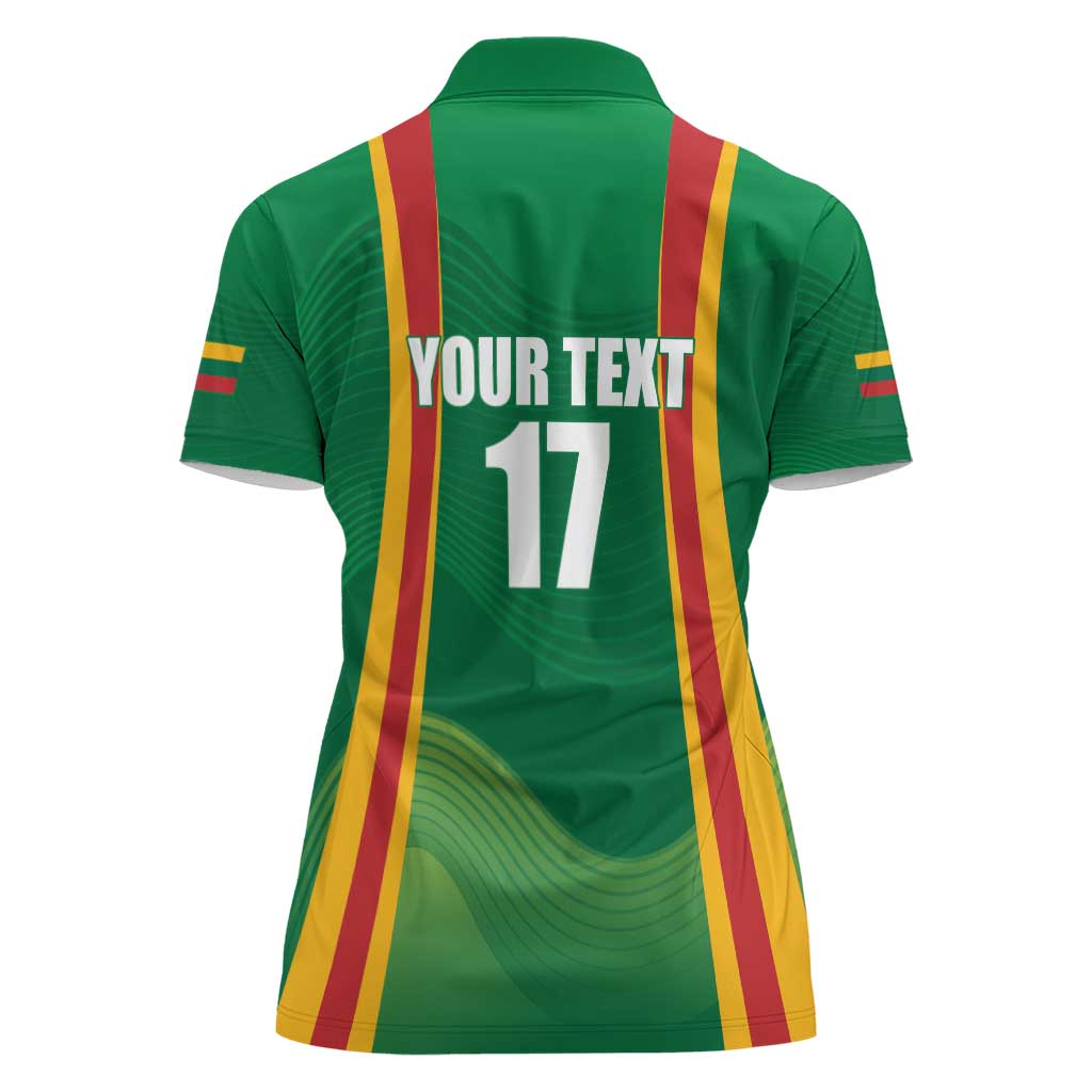 Custom Lithuania Basketball Women Polo Shirt Hoops Reach For the Sky