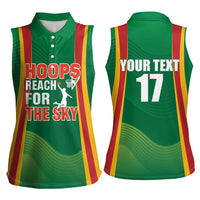 Custom Lithuania Basketball Women Sleeveless Polo Shirt Hoops Reach For the Sky