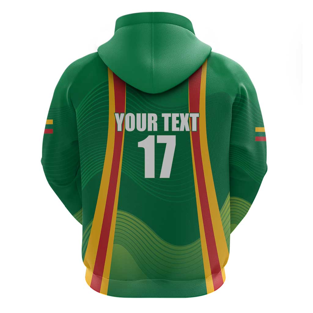 Custom Lithuania Basketball Zip Hoodie Hoops Reach For the Sky
