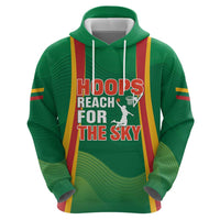 Custom Lithuania Basketball Zip Hoodie Hoops Reach For the Sky