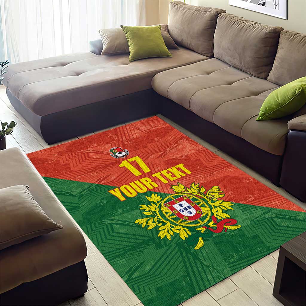 Custom Portugal Football Area Rug Sporty Style