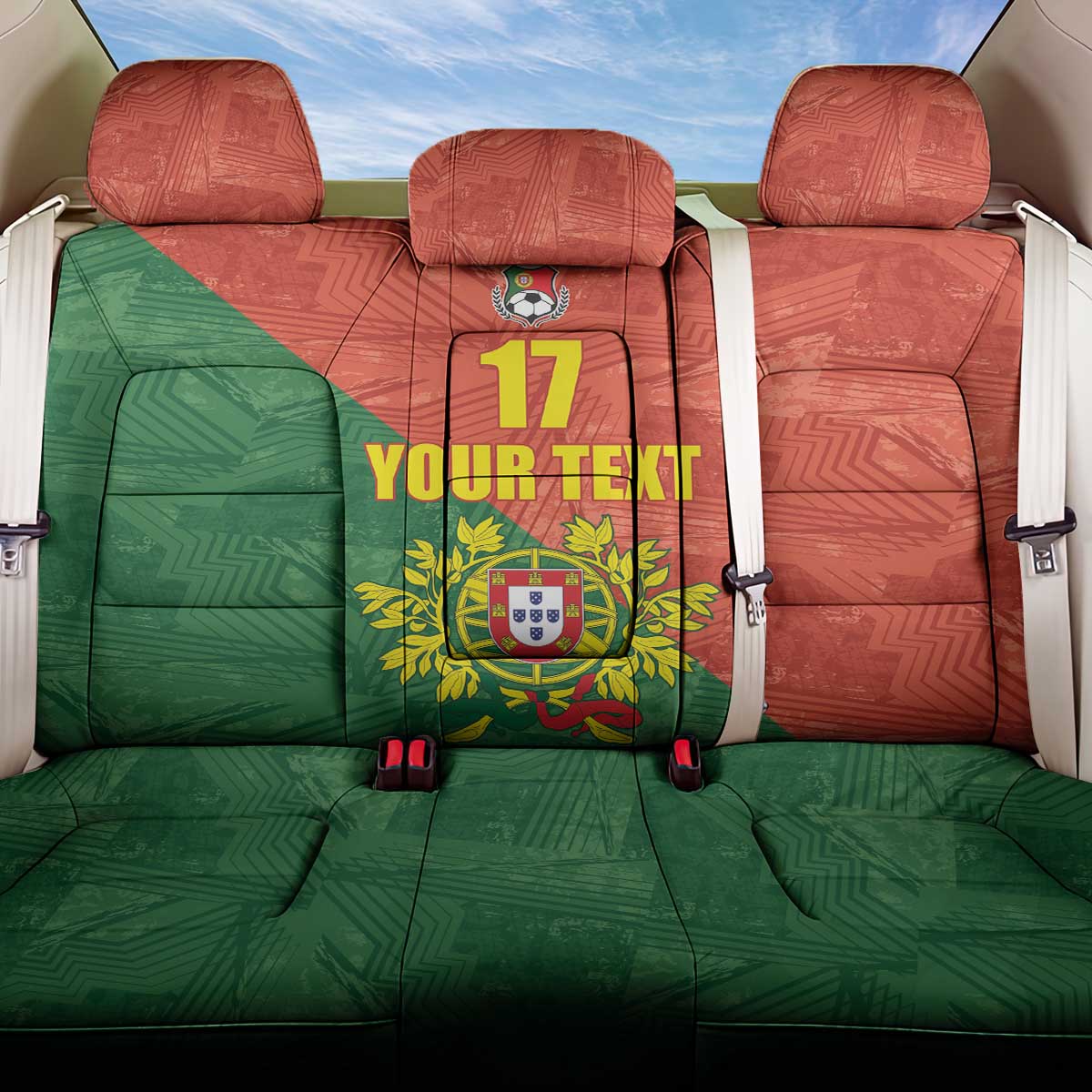 Custom Portugal Football Back Car Seat Cover Sporty Style