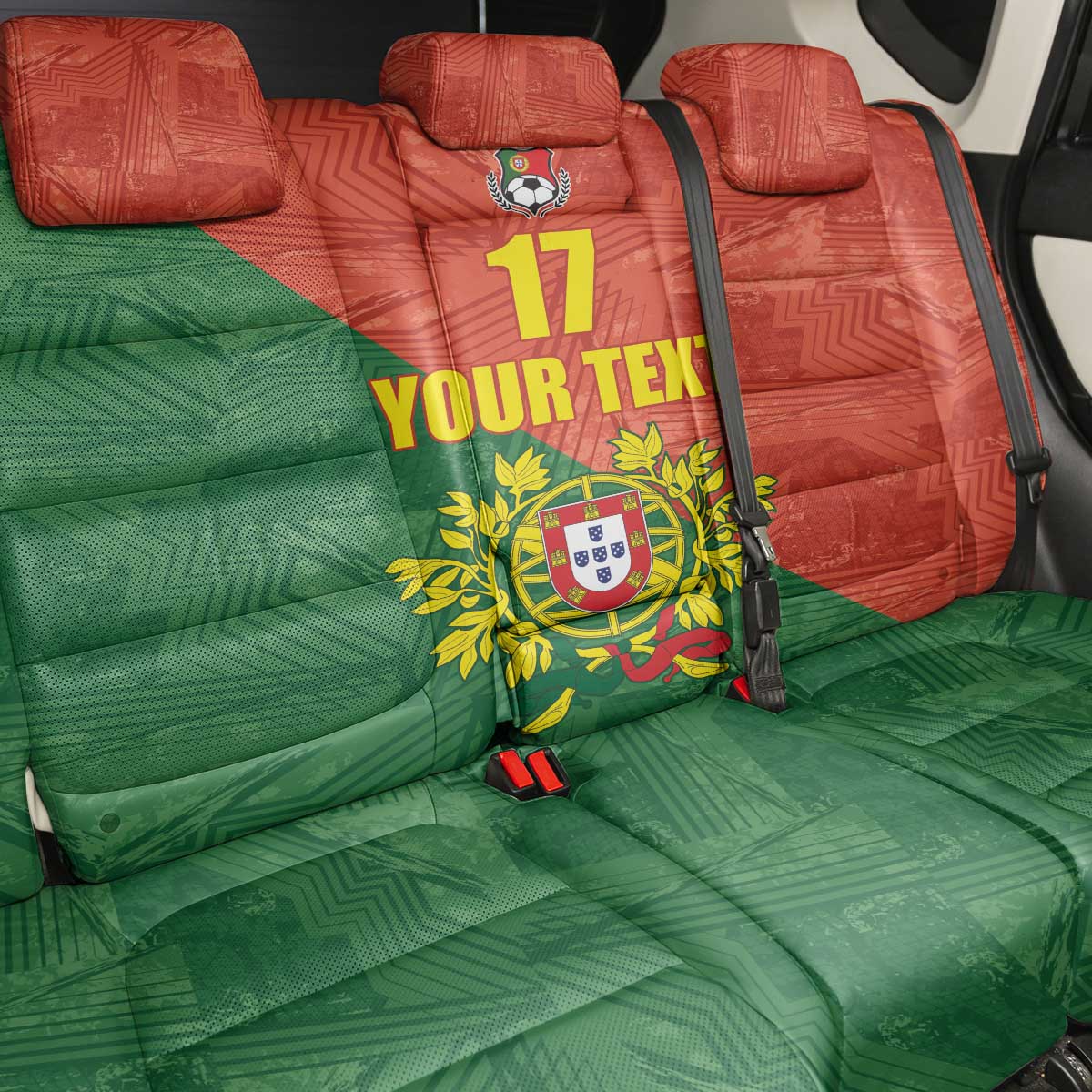 Custom Portugal Football Back Car Seat Cover Sporty Style