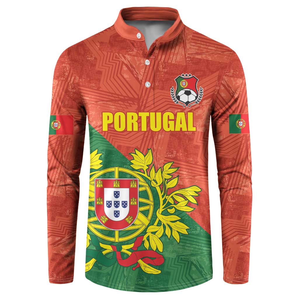 Custom Portugal Football Button Sweatshirt Sporty Style