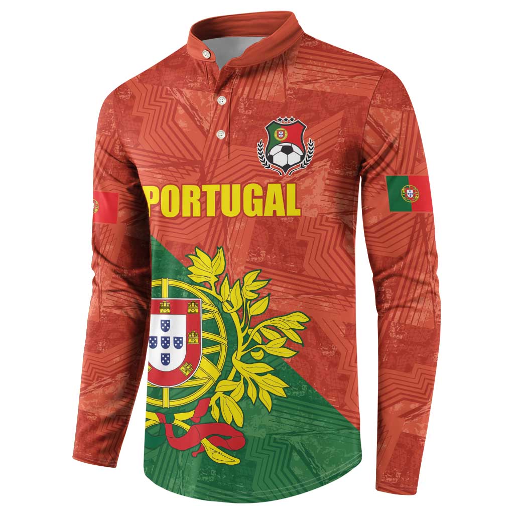 Custom Portugal Football Button Sweatshirt Sporty Style