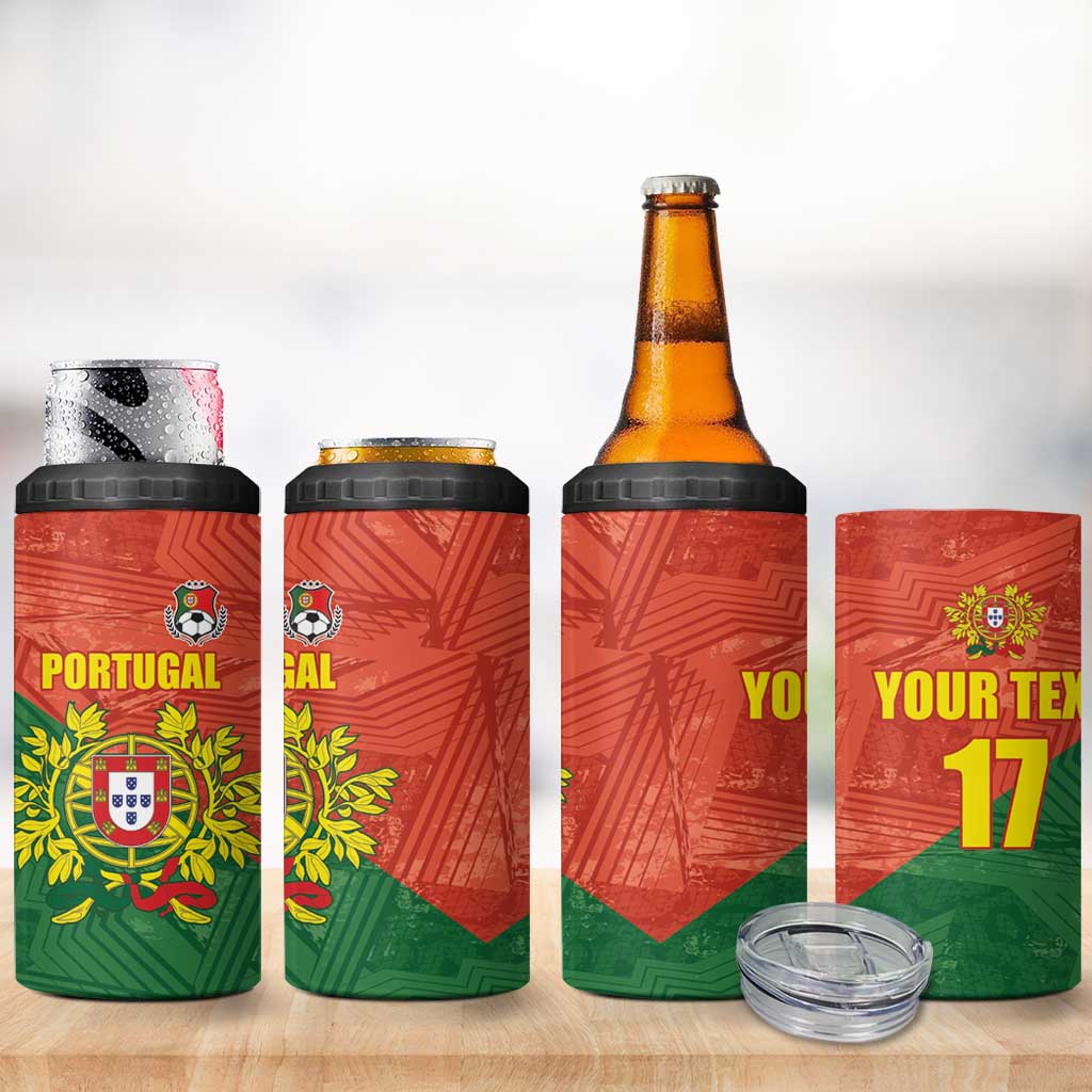 Custom Portugal Football 4 in 1 Can Cooler Tumbler Sporty Style