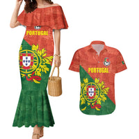 Custom Portugal Football Couples Matching Mermaid Dress and Hawaiian Shirt Sporty Style
