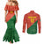 Custom Portugal Football Couples Matching Mermaid Dress and Long Sleeve Button Shirt Sporty Style