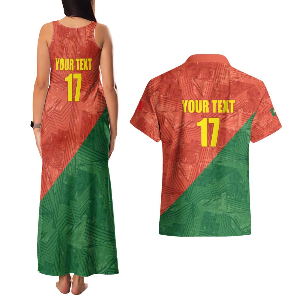 Custom Portugal Football Couples Matching Tank Maxi Dress and Hawaiian Shirt Sporty Style