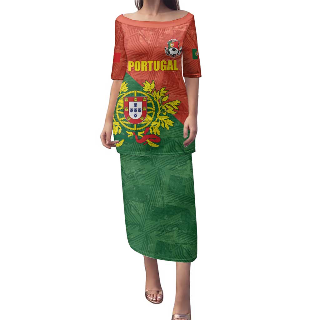 Custom Portugal Football Family Matching Puletasi and Hawaiian Shirt Sporty Style