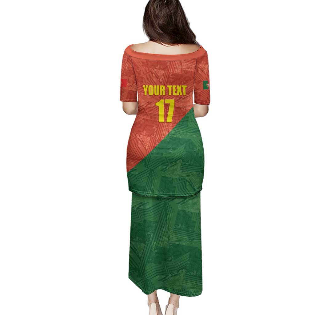 Custom Portugal Football Family Matching Puletasi and Hawaiian Shirt Sporty Style