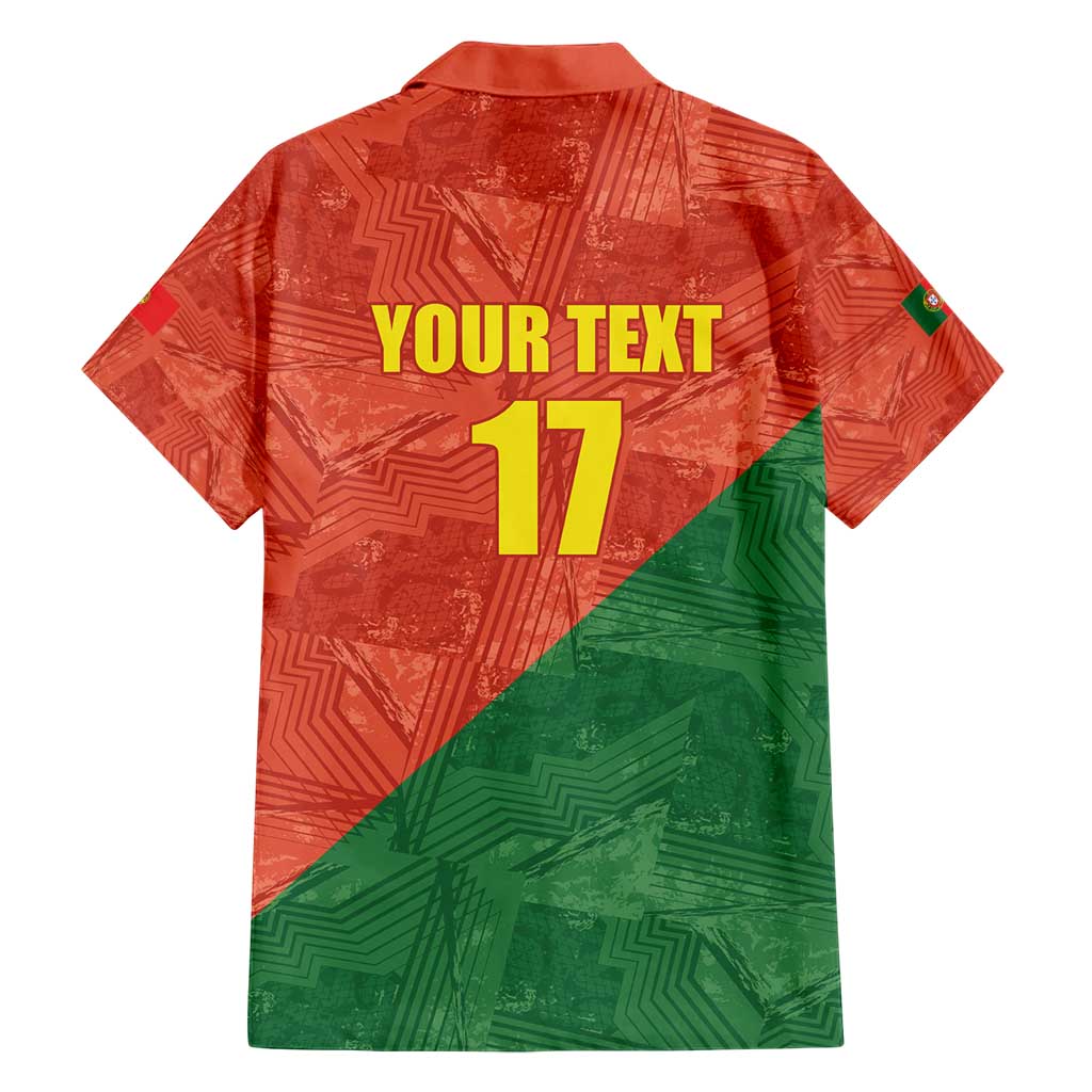 Custom Portugal Football Family Matching Short Sleeve Bodycon Dress and Hawaiian Shirt Sporty Style