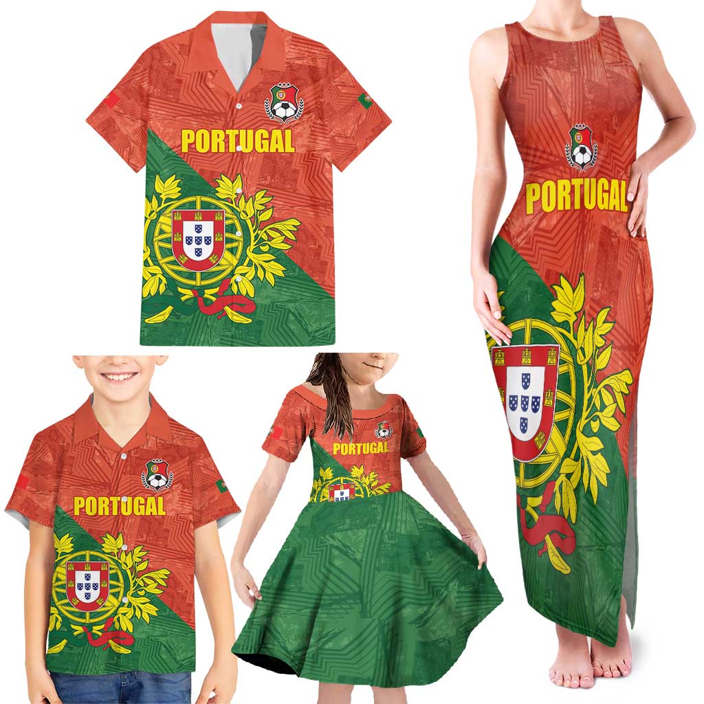 Custom Portugal Football Family Matching Tank Maxi Dress and Hawaiian Shirt Sporty Style