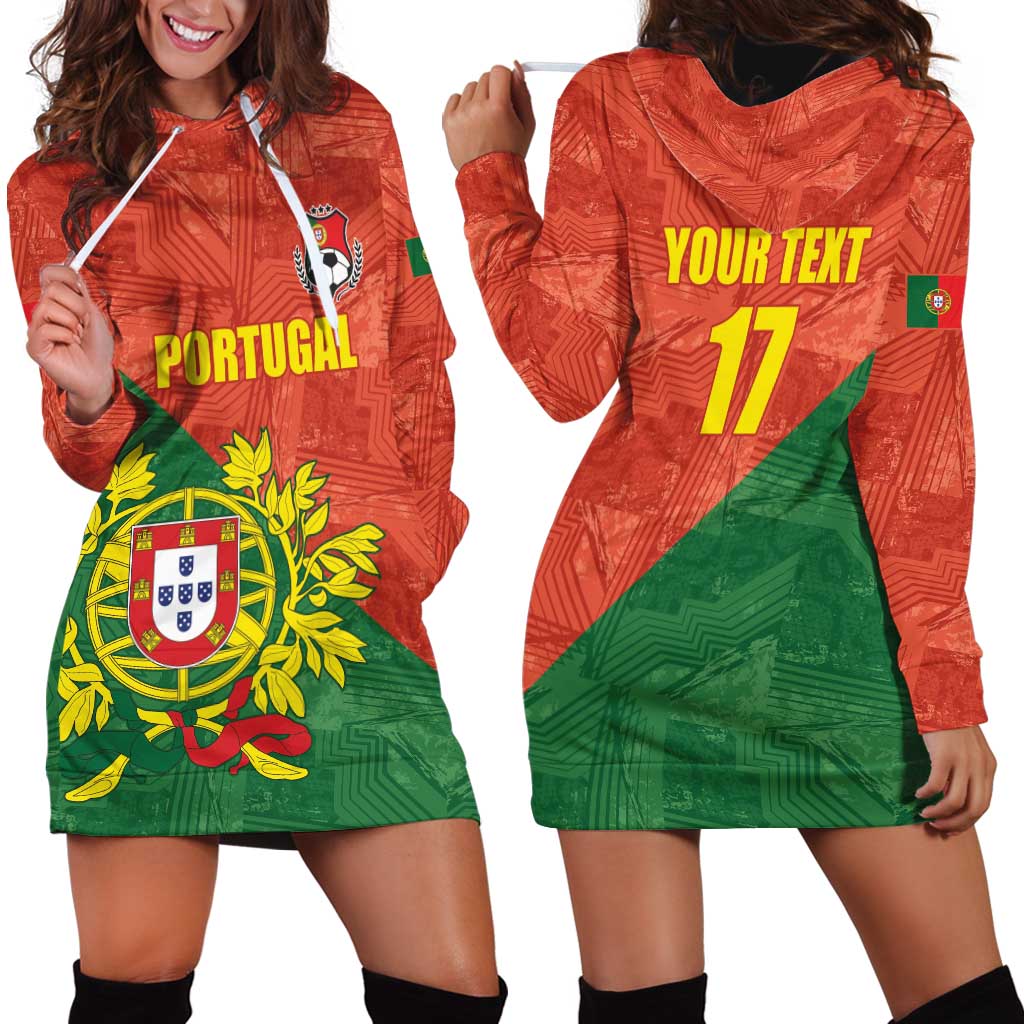 Custom Portugal Football Hoodie Dress Sporty Style