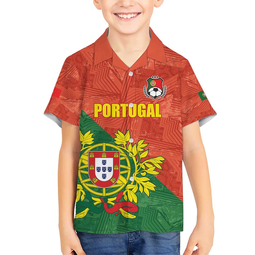 Custom Portugal Football Kid Hawaiian Shirt Sporty Style