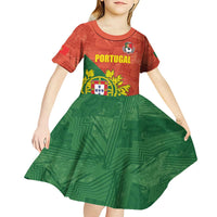 Custom Portugal Football Kid Short Sleeve Dress Sporty Style