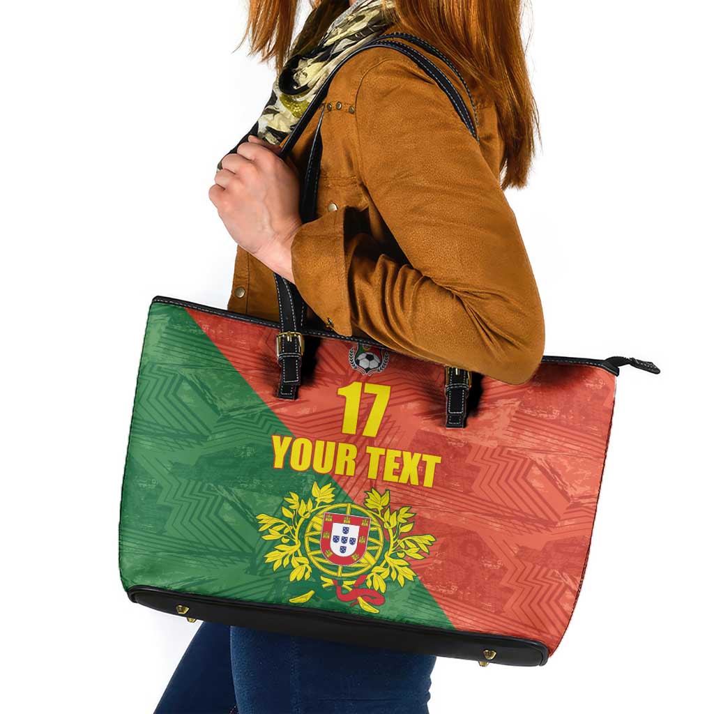 Custom Portugal Football Leather Tote Bag Sporty Style