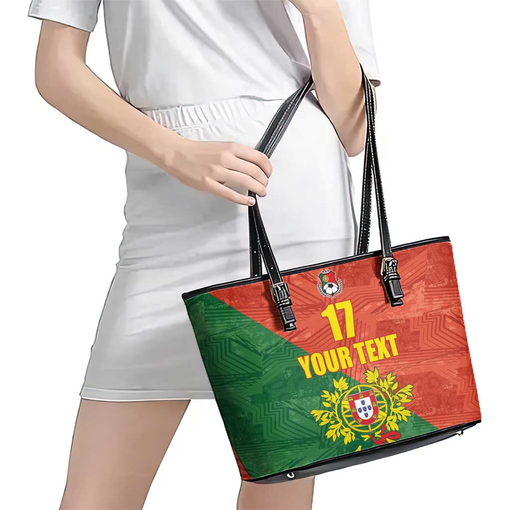 Custom Portugal Football Leather Tote Bag Sporty Style
