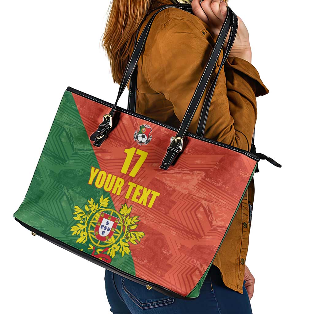 Custom Portugal Football Leather Tote Bag Sporty Style