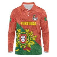 Custom Portugal Football Long Sleeve Polo Shirt Sporty Style