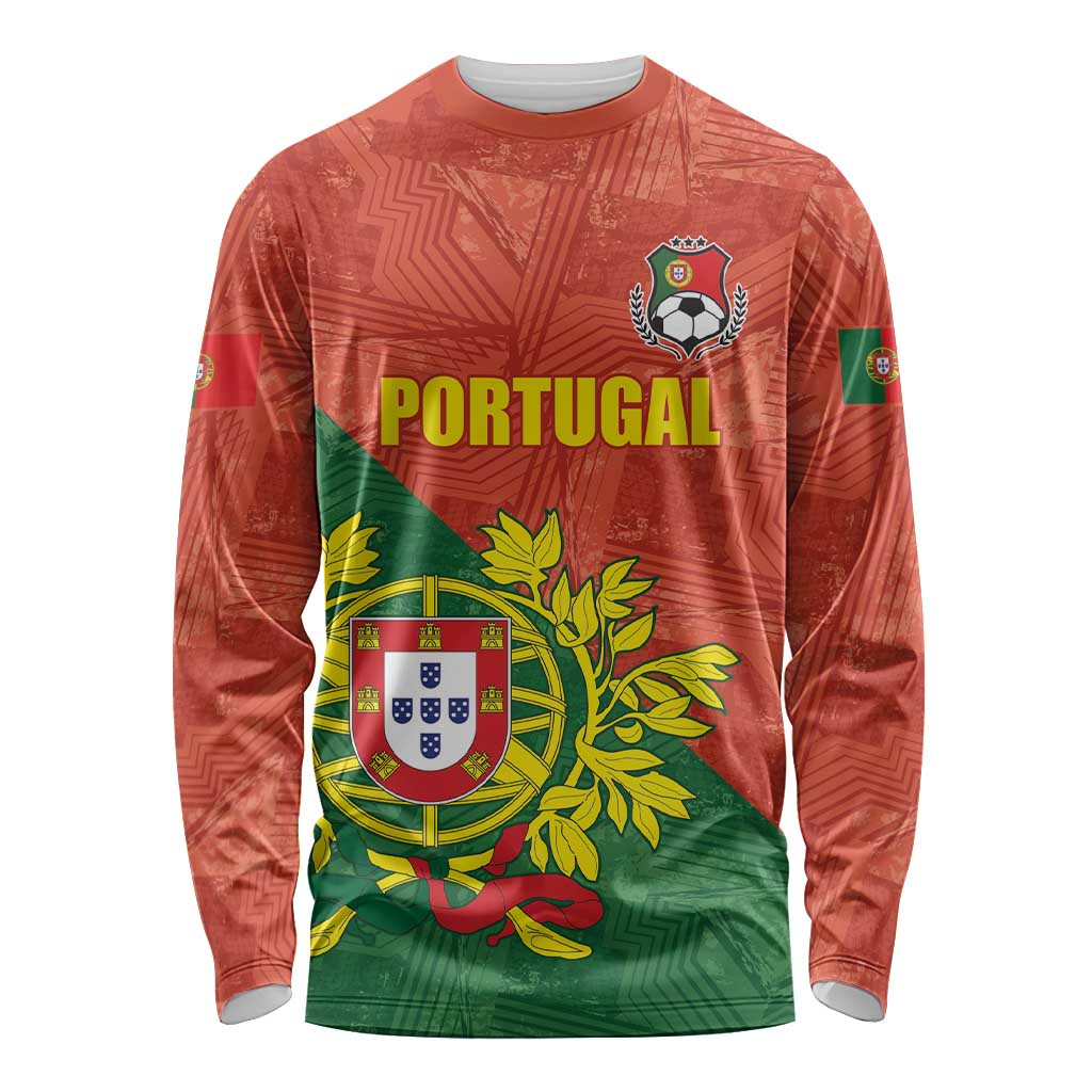Custom Portugal Football Long Sleeve Shirt Sporty Style