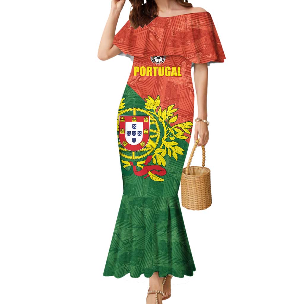 Custom Portugal Football Mermaid Dress Sporty Style