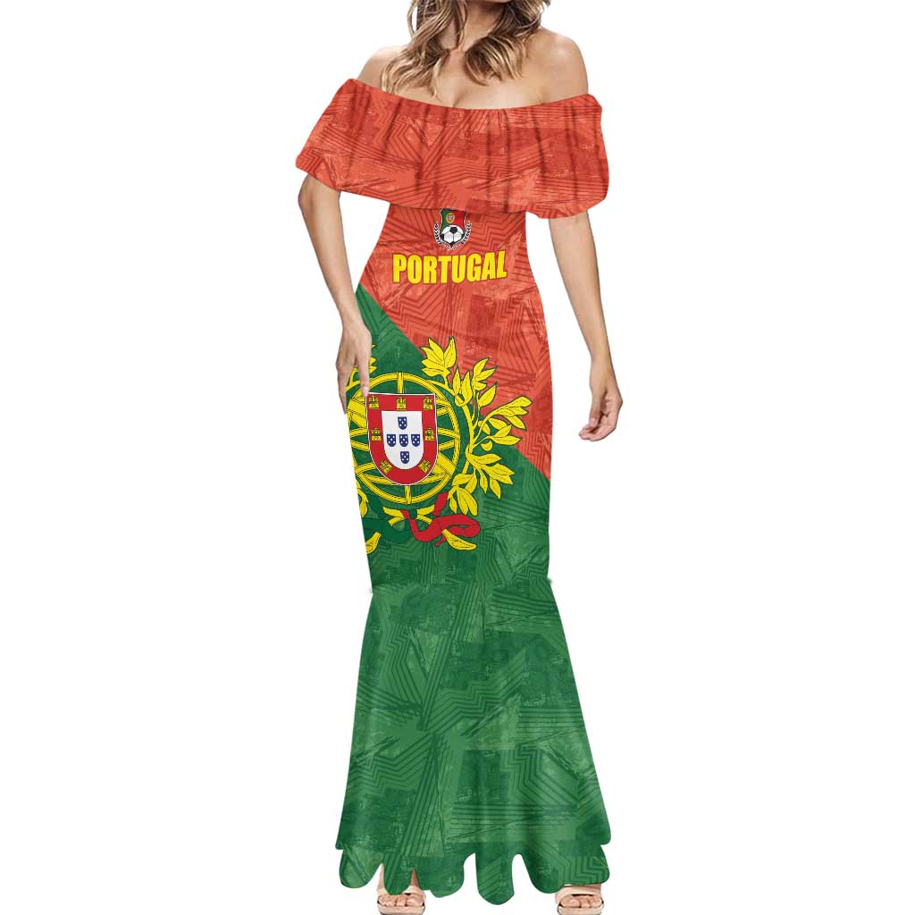 Custom Portugal Football Mermaid Dress Sporty Style