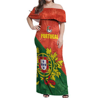 Custom Portugal Football Off Shoulder Maxi Dress Sporty Style