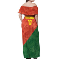 Custom Portugal Football Off Shoulder Maxi Dress Sporty Style