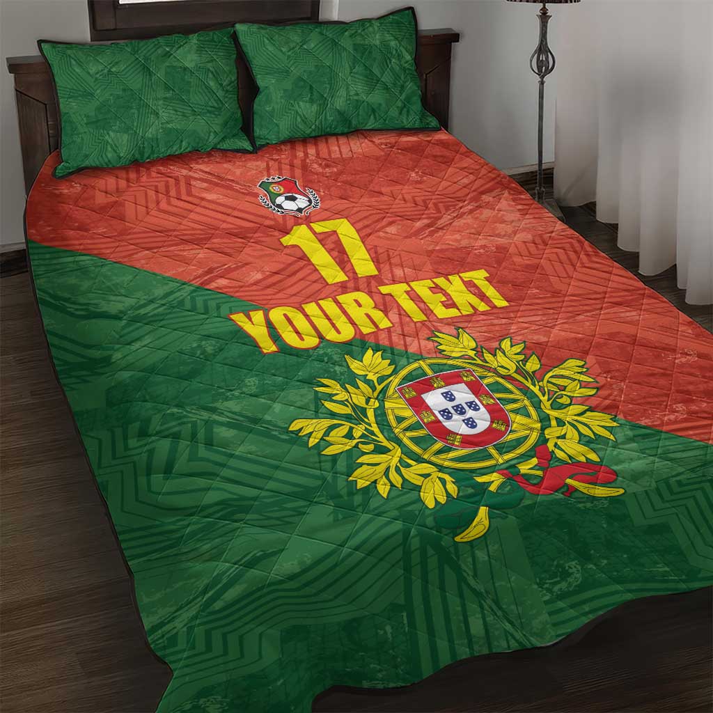 Custom Portugal Football Quilt Bed Set Sporty Style