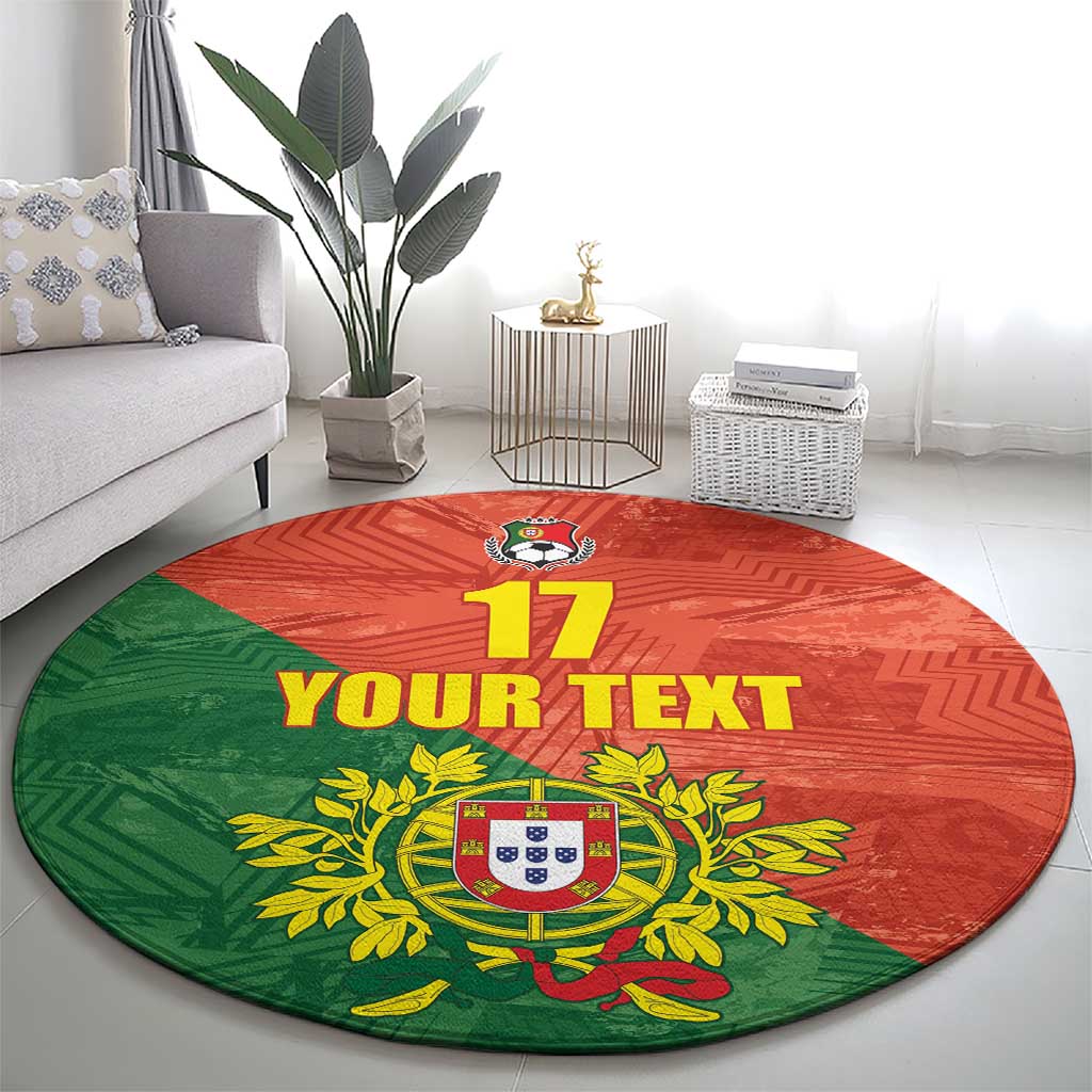 Custom Portugal Football Round Carpet Sporty Style