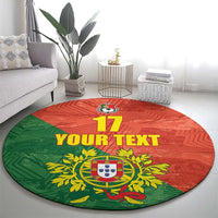 Custom Portugal Football Round Carpet Sporty Style