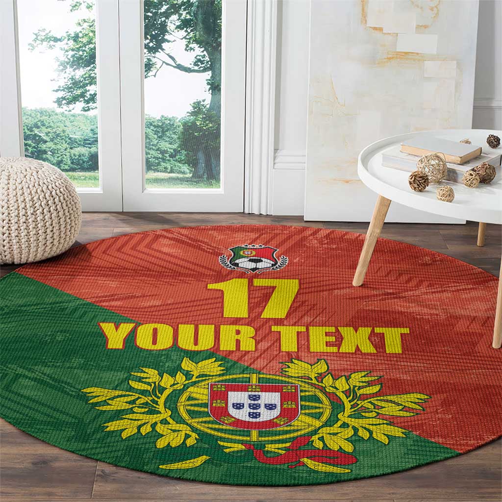 Custom Portugal Football Round Carpet Sporty Style