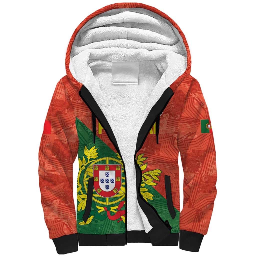 Custom Portugal Football Sherpa Hoodie Sporty Style