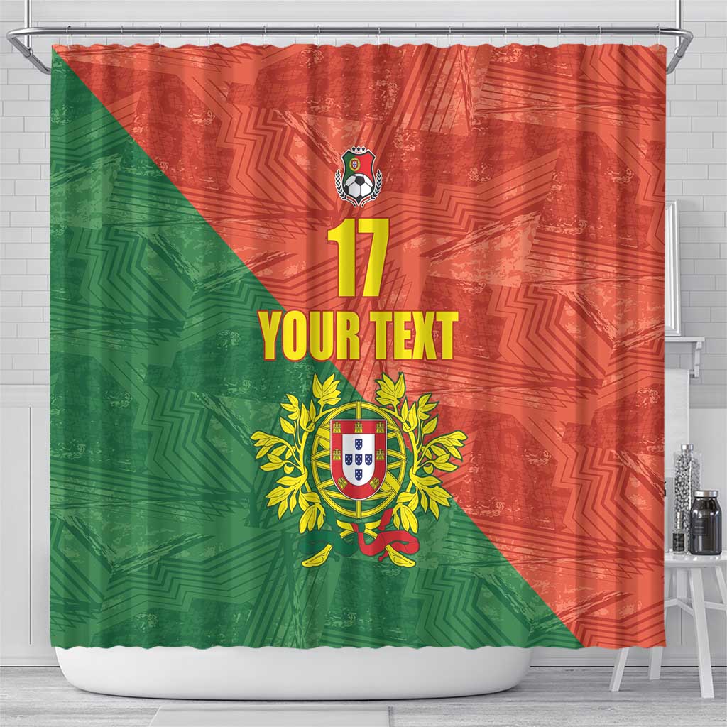 Custom Portugal Football Shower Curtain Sporty Style
