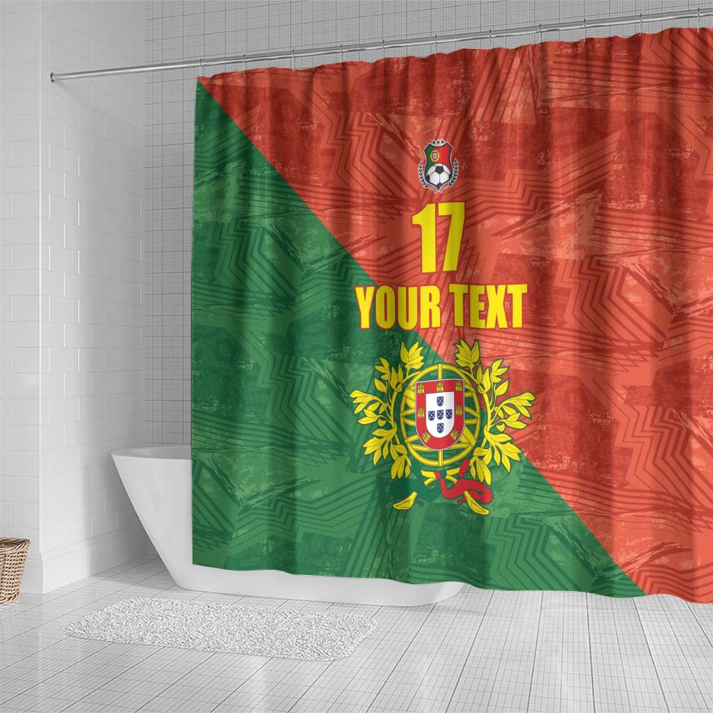 Custom Portugal Football Shower Curtain Sporty Style